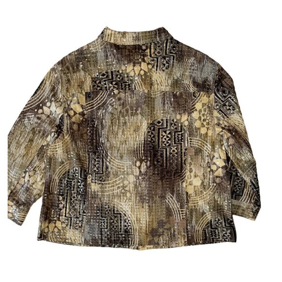 N TOUCH Women's Clear Sequin Zippered Jacket Top Size 14 Multicolor Abstract EUC - Picture 14 of 14